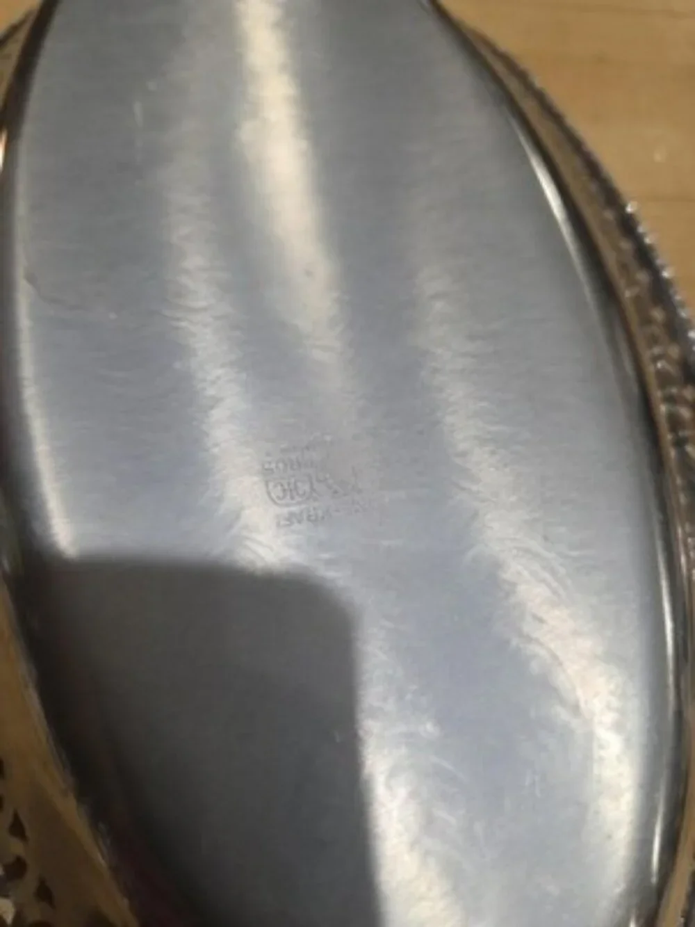 Vintage Farber Bros Krome Kraft Oval Chrome Serving Tray Pierced Art Deco NY